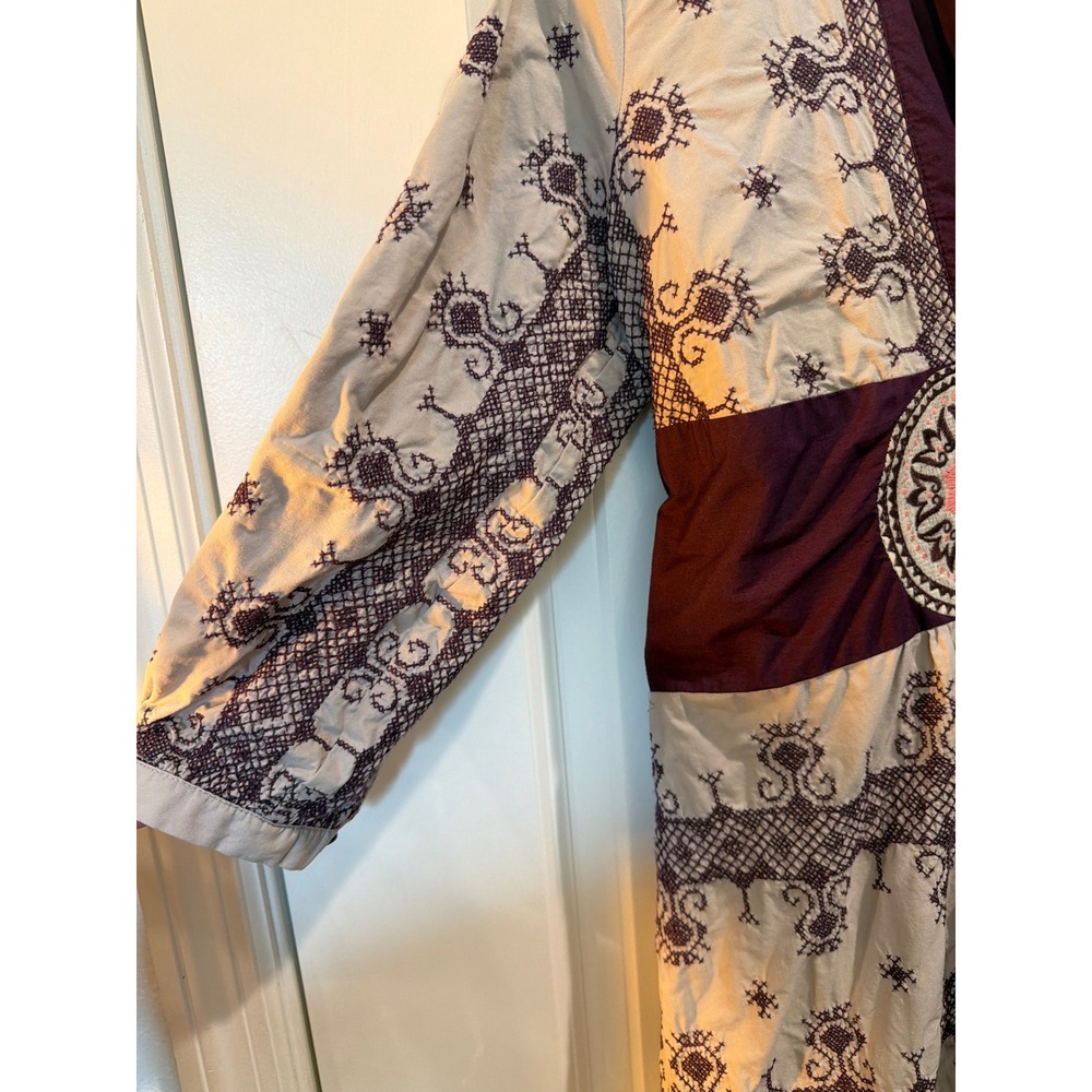 Odd Molly Anthropologie Purple Embroidered Cotton Tunic Dress Boho Women Size 2 - Picture 3 of 6